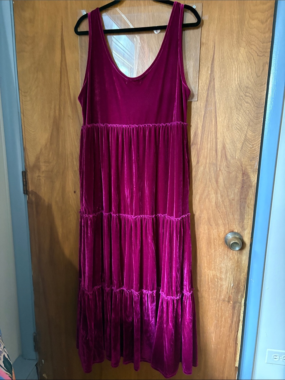 Natural Life Purple Velvet Tiered Maxi Dress - Picture 5 of 5